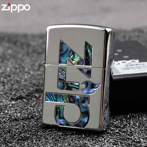 ZIPPO芝宝正品打火机天然双面贝壳经典大标标志煤油防风