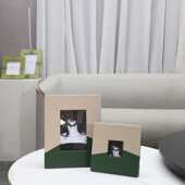 现代简约抽象拼色编织纹木质皮革相框摆件客厅卧室软装 饰品 家居装