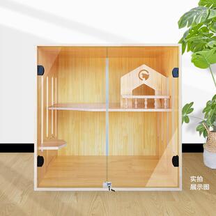 正品室内家猫别墅可定制 猫笼子 家用实木猫 猫柜窝猫房子 猫舍猫