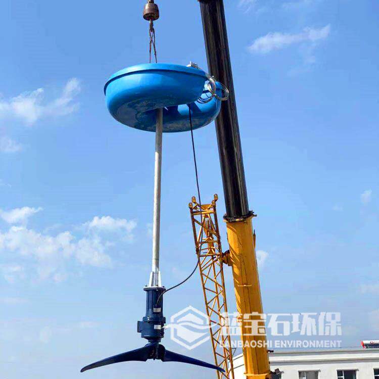 漂浮式水下推进器浮筒式潜水推流器漂移式安装低速潜水搅拌机
