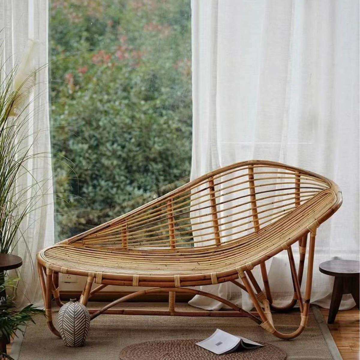 贵妃躺椅藤椅家用藤编户外阳台午睡椅子靠背懒人休闲沙发懒人躺椅