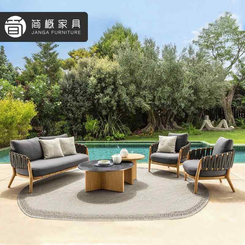 简约户外墅花园柚茶木沙发露天别防水防晒藤566沙发编几休闲沙发,住宅家具,户外沙发,淘宝优惠券,粉丝福利购,淘宝优惠卷