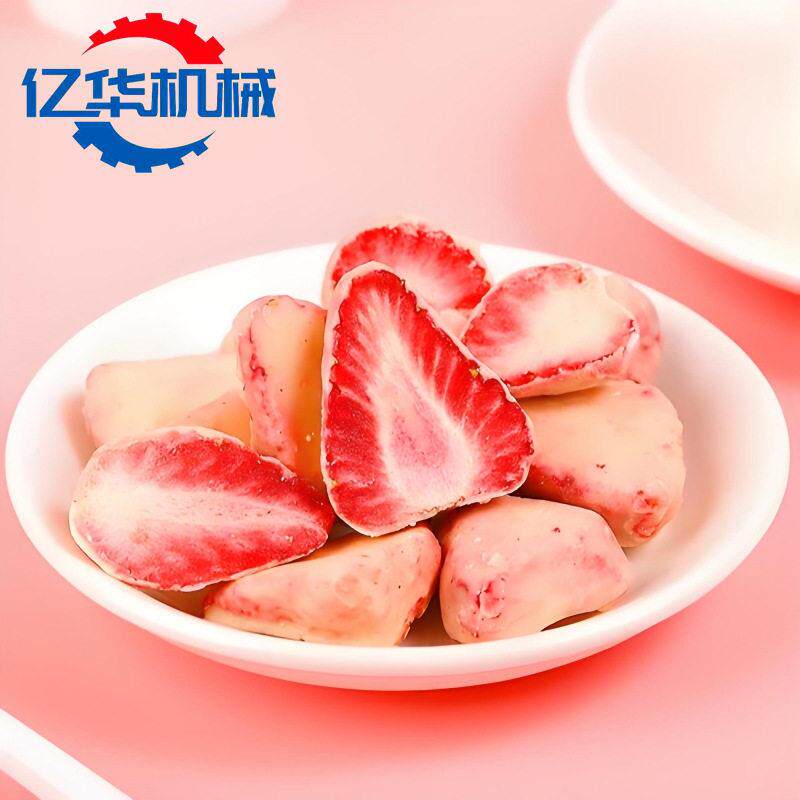 冻干苹果片巧克力涂层机 巧克力淋浆机 冻干椰子片巧克力包衣机