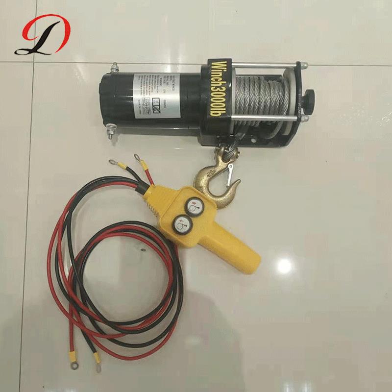 厂家销售 自救汽车绞盘 车载钢丝绳小吊机 无线钢索电动绞盘