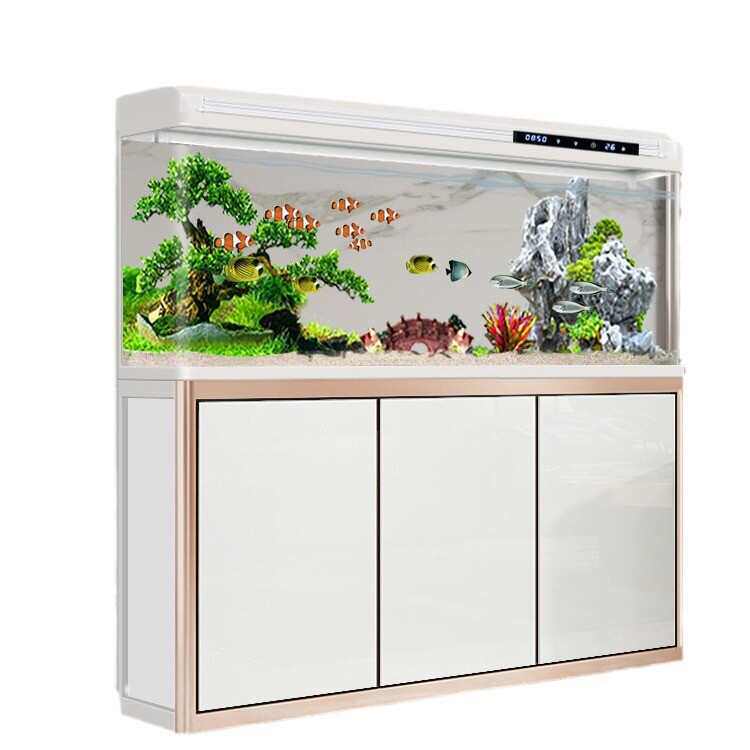 鱼缸客厅家用办公室生态懒人免换水鱼缸一体成型套装大型水族箱