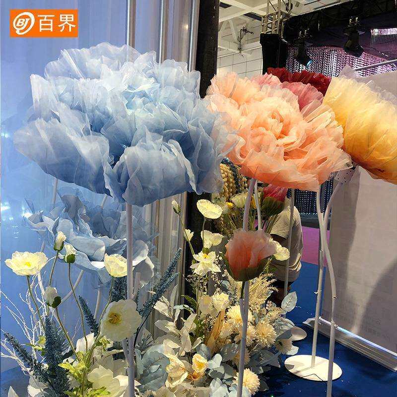 婚庆道具路引花电动机械开合仿真花假花摆件橱窗真婚庆摆件