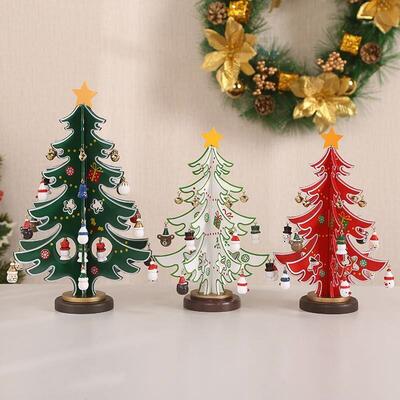 Christmas gift plywood wooden Christmas tree diy decoration