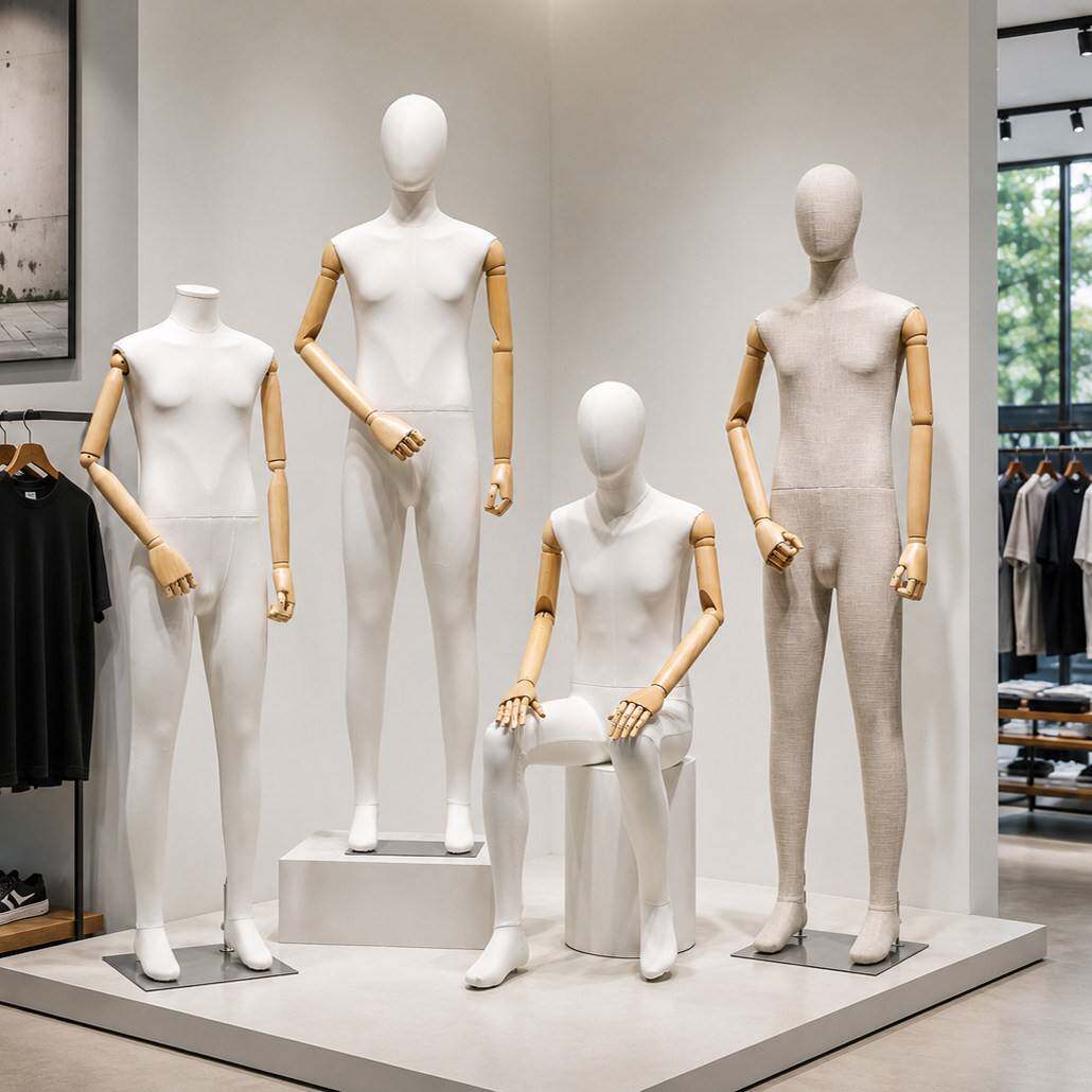 服装店男模特道具展示架半身橱窗人台假人偶全身包布男女人体模型