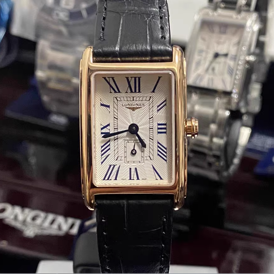 全套[9.8新]浪琴黛绰维纳系列18K金石英小秒针女表L5.255.8.71.0