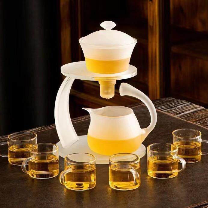 懒人泡茶器茶具套装磁吸吸泡壶003璃茶具磁式半自玻动泡茶茶办公