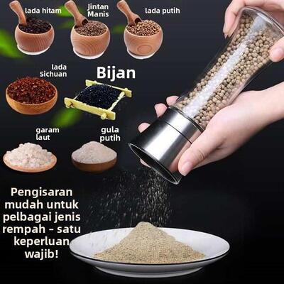 black pepper grinder, pepper, grind powder, salt, seasoning