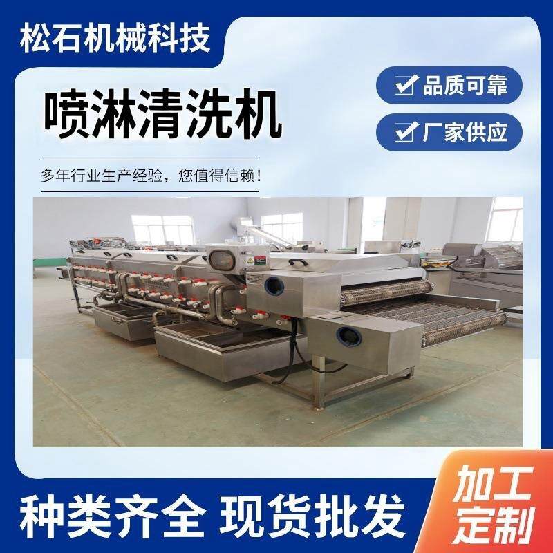高压喷淋网链清洗机黄桃淋碱机商用大型热碱清洗烘干一体设备