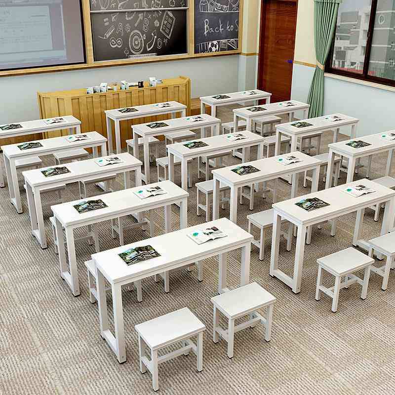 学生培训桌课桌椅中小学生双层课桌辅导班补习班带抽屉课桌椅厂家