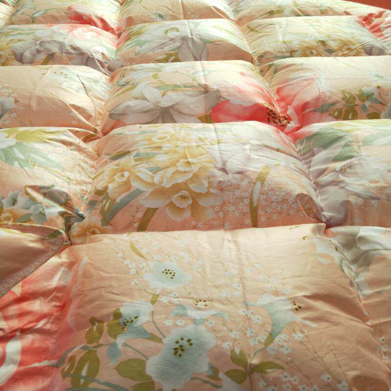 纯棉0支贡缎活性58号花型印花8防羽绒绒被自壳封口被壳半成品自白