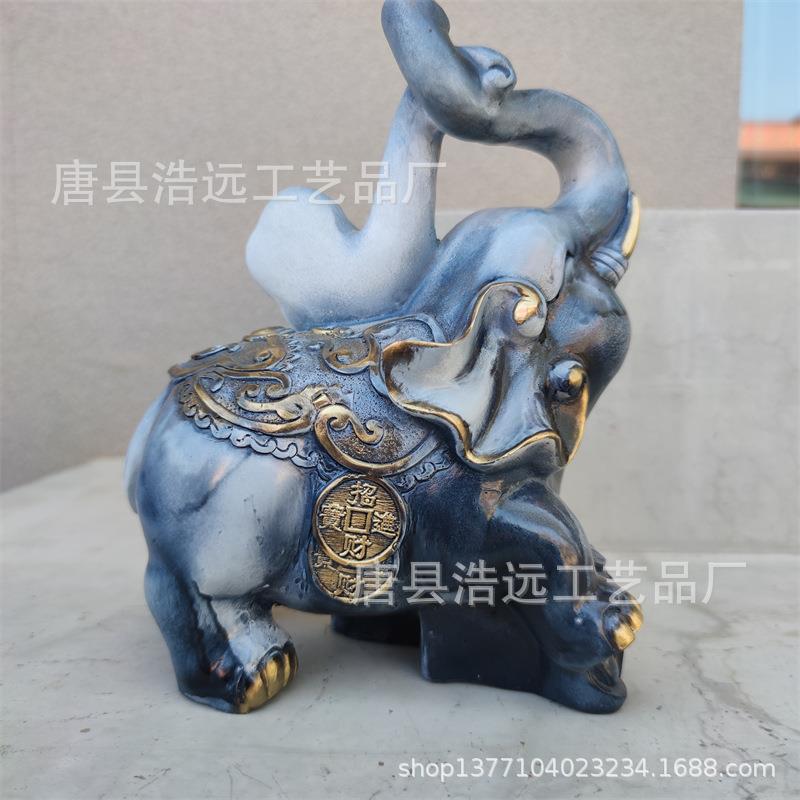 铸铜彩铜大象工艺品摆件大型草原铸玻璃钢仿铜动物大象雕塑