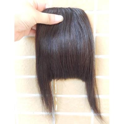 正品全真发浏海自然真发丝浏人海片两边形长间中齐女加厚隐假发浏