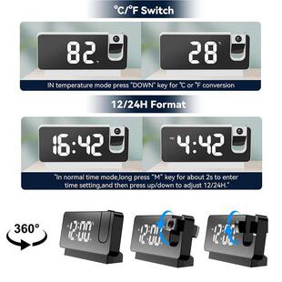 Alarm 360° Digital Electronic Table LED Projection Clock