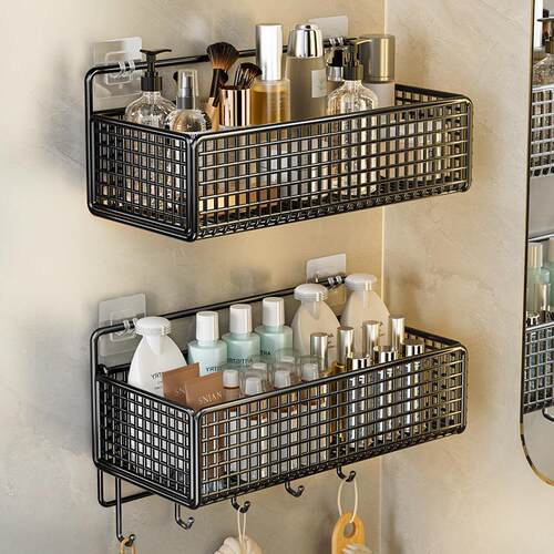 Bathroom storage rack, wall-mounted organizer for dormitory