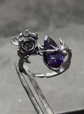 “世界本就污浊 罪与爱同歌”INTJ黑玫瑰印象戒指艺术手作食指环