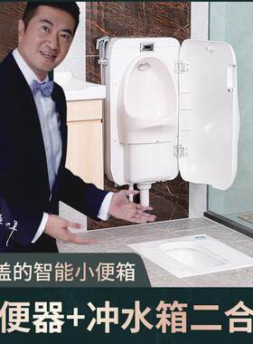 ACCO恩冲水箱自动挂墙式家用男士儿童小便斗尿斗小便池带盖子小便