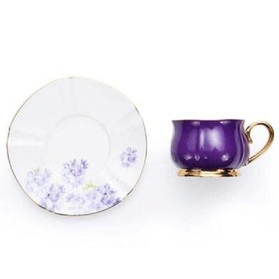 Bone China Coffee Cup Exquisite Couple Cup Pink Purple Cup