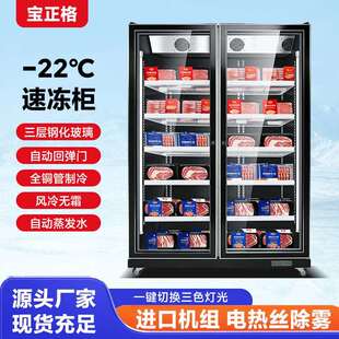 冷冻展示柜商用低温速冻柜风冷立式肉类冻品超市牛肉保鲜柜冰柜