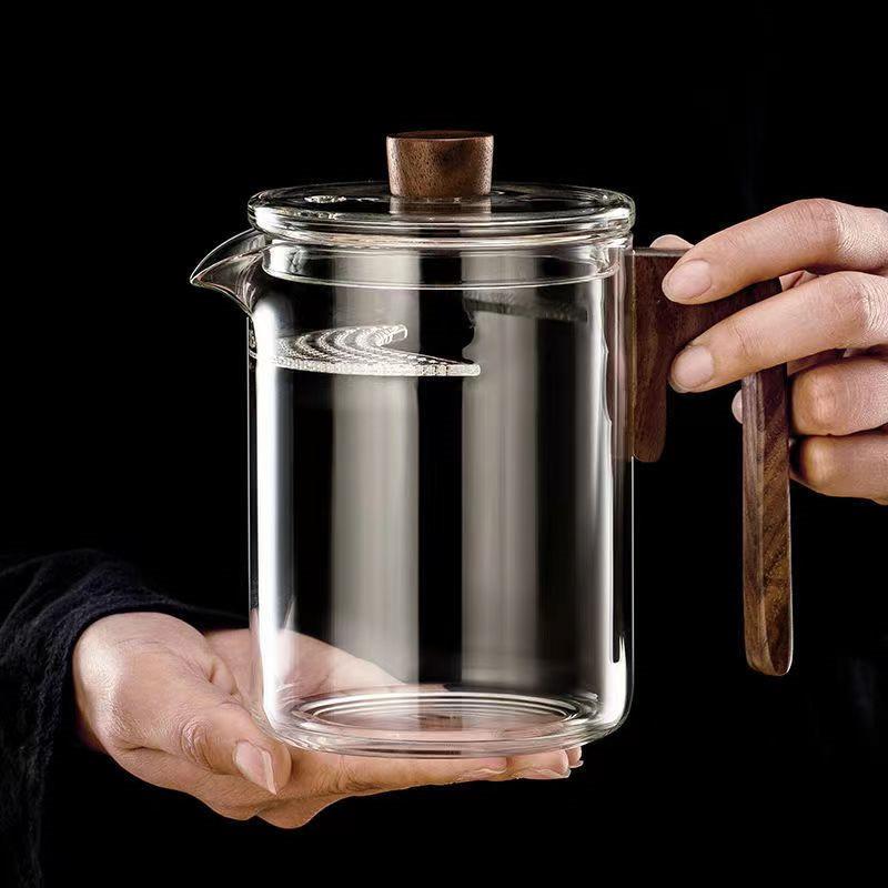 月牙公道杯茶滤一体大容量玻璃泡茶公杯带茶漏把手过滤茶具分茶器图片
