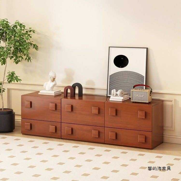 移动卡门柜储物柜收纳柜中古风复古阳台柜个性电视柜可拆卸床头柜