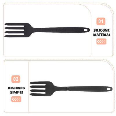 2 Pcs Practical Cooking Fork Silicone Pasta Ramen Noddle