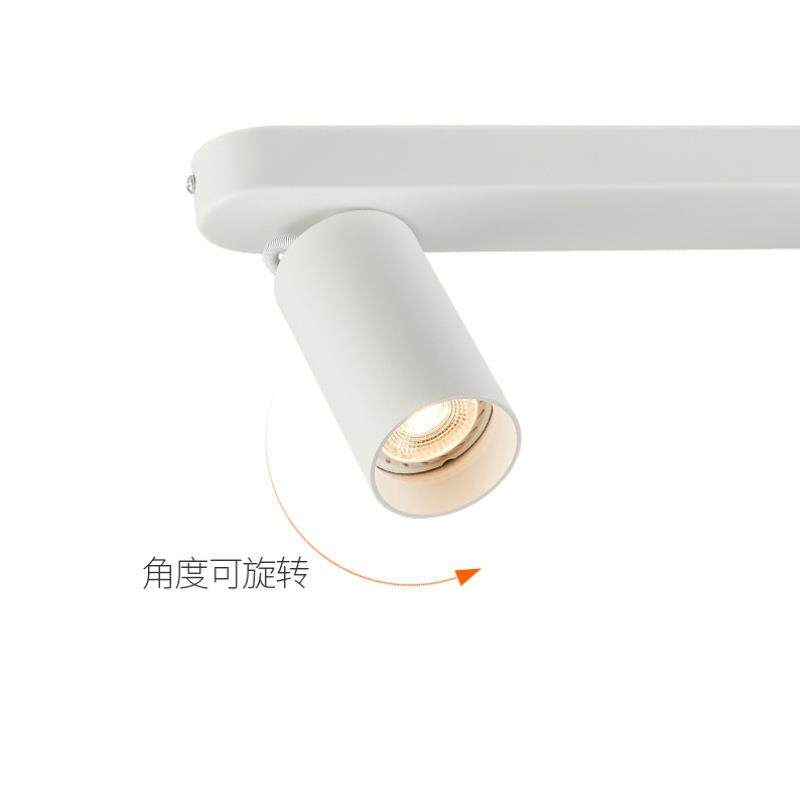 三头射灯明装吸顶防眩光多头轨道灯客厅卧室过道长条线性免导轨灯
