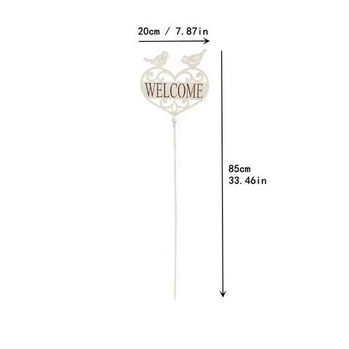 铁艺落地式小鸟Welcome欢迎光临牌户外移动花园别墅公园造景装饰