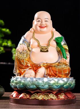 树脂工艺品七彩弥勒佛摆件 乐佛 家用 大肚弥勒佛开心笑佛