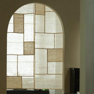 闲 云夏布丨日式门帘半帘透光拼布茶室窗帘挂帘遮挡隔断帘子可定