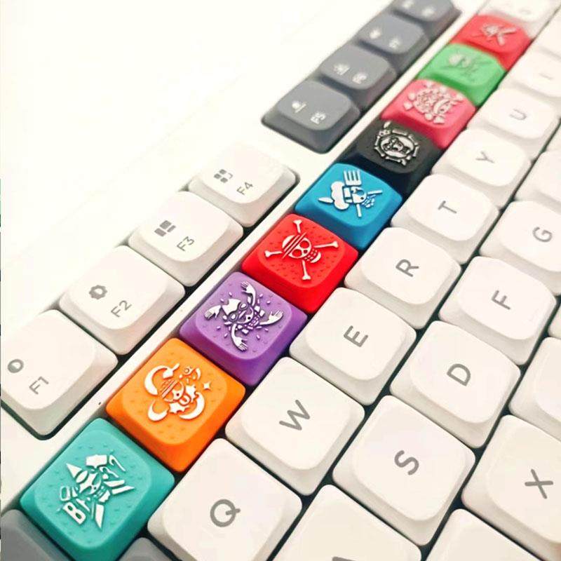 海贼王系列鲁夫矮轴十字轴机械键盘个性手工创意树脂键帽