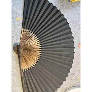 柿漆烟煤刷面 头青冬竹扇骨 可防水 技艺纯手工黑纸扇 失传