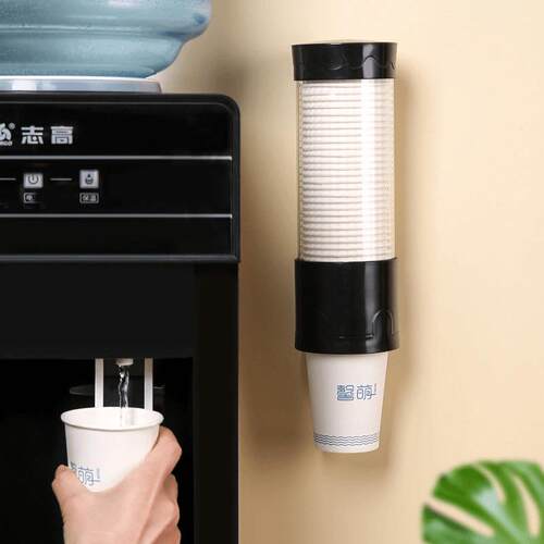 A no-drill storage rack for disposable cup dispensers, water