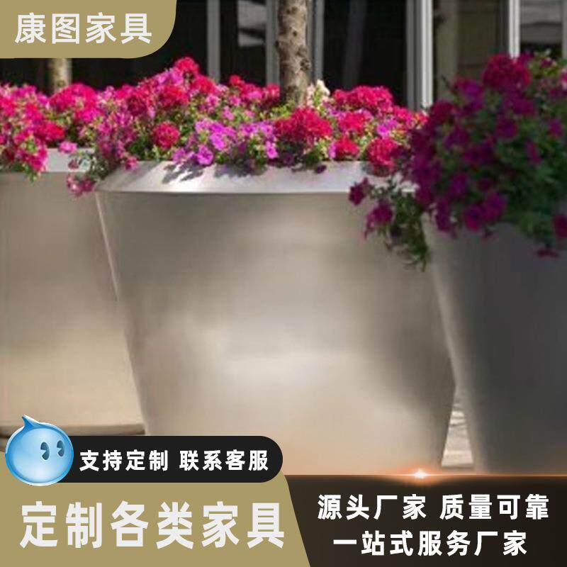 创意不锈钢花箱商场简约铁艺花箱绿化工程不锈钢花钵花池树池优惠