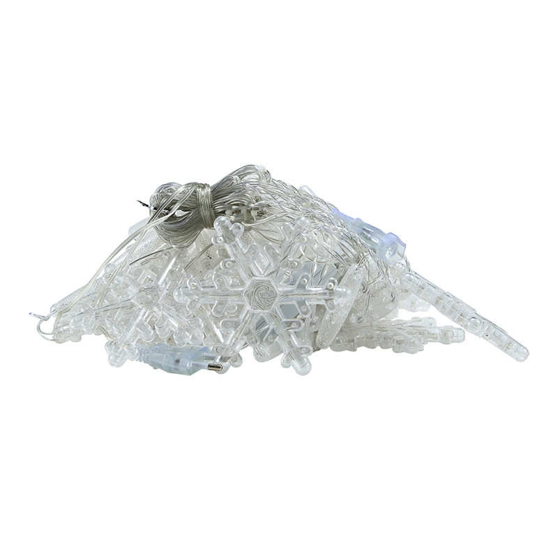 LED倒V形雪花窗帘灯星星灯彩灯串节闪灯记忆8模式装饰布置氛围灯