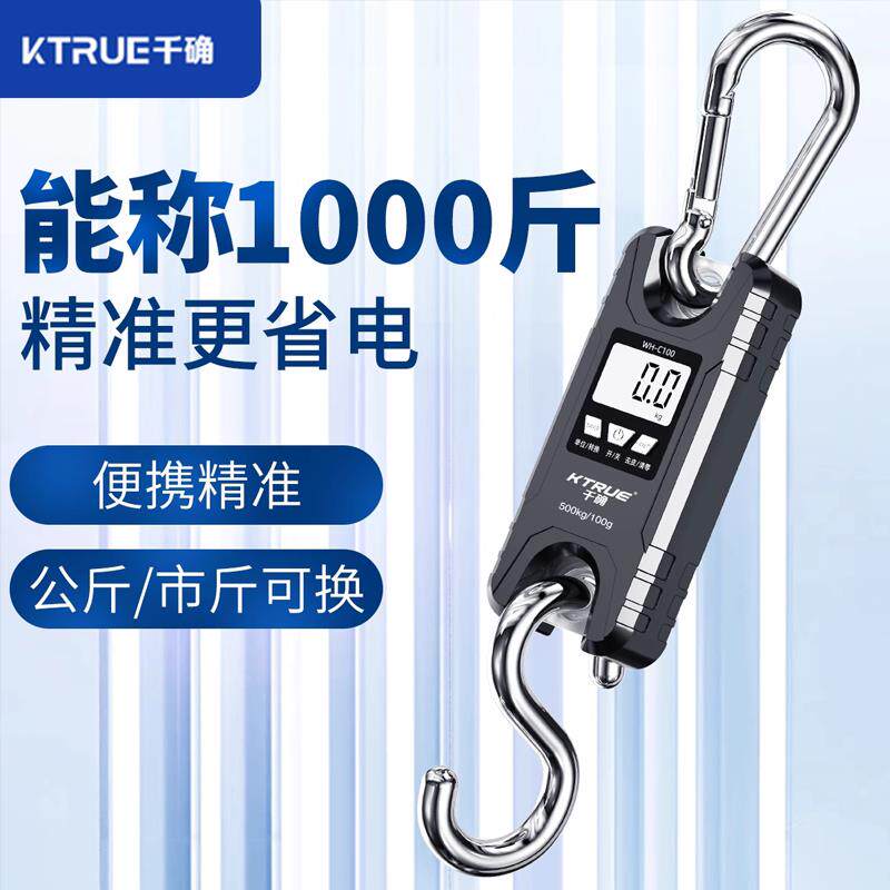 精准电子吊秤500kg商用吊称手提可携式秤小型高精度弹簧吊勾吊磅