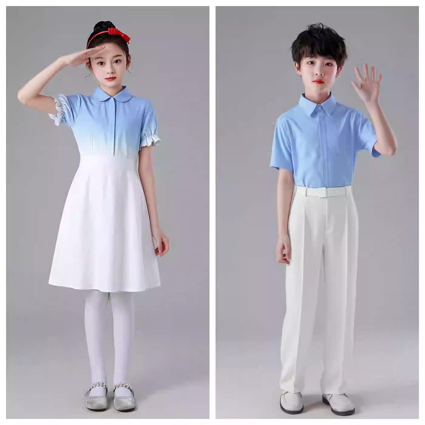 六一儿童大合唱演出服中小学生诗歌朗诵表演服男女童合唱团爱国服