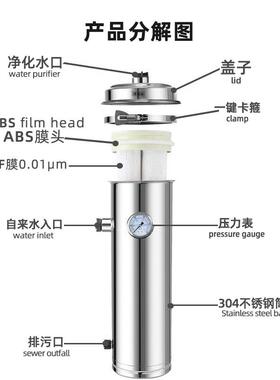 新款直销净水器家用大流量159立式精铸卡箍前置管道中央过滤器中