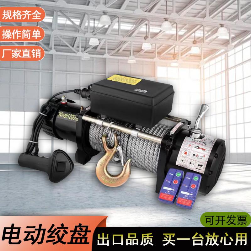 电动绞盘12V24V卷扬提升机家用小型吊机越野汽车葫芦升降起重机图片