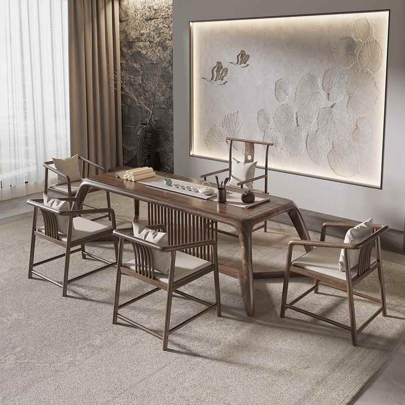 新中式实木茶桌全套办公室茶楼会客泡茶桌椅家用客厅洽谈功夫茶台