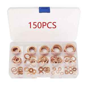 150pcs盒装 M20O型圈平垫圈耐腐蚀螺丝 紫铜垫片15个规格堵油M5