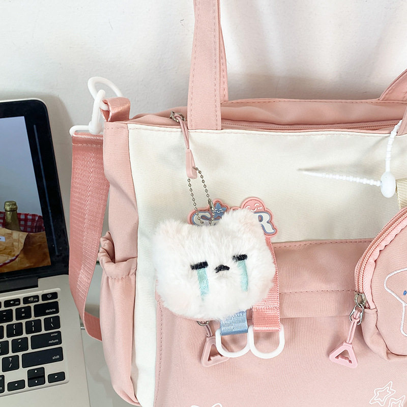 日ins可爱学生手提袋补习袋斜挎包中生大容量休闲上课,箱包皮具/热销女包/男包,通用款女包,淘宝优惠券,粉丝福利购,淘宝优惠卷