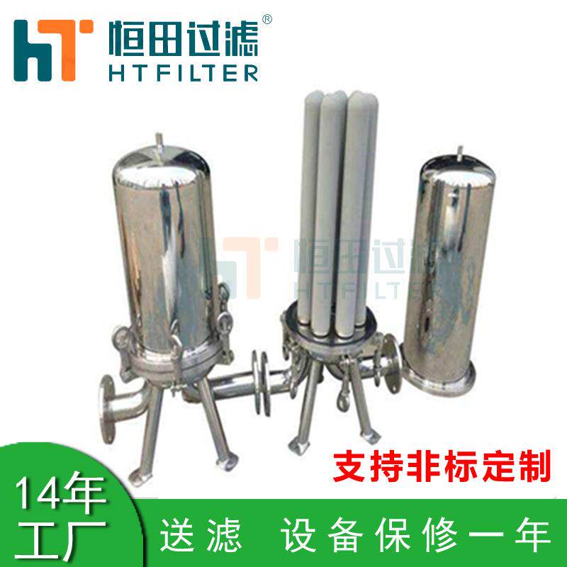 316不锈钢钛棒精密过滤器 滤芯式过滤器 快装法兰工业微孔膜过滤