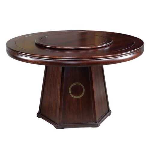新中式乌金木全实木餐桌椅组合现代简约大气小户型家用圆形饭桌子