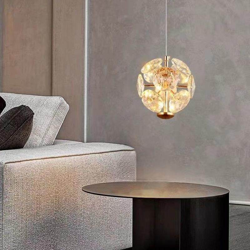 轻奢创意网性红个蒲晶公英水小吊灯过道床玄MUZ关卧室头吊灯