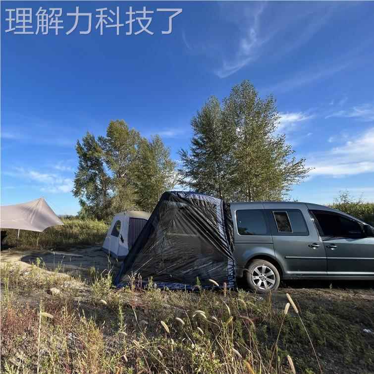 爆款户外营简易无杆防双层一体尾OPQ野帐篷侧延伸天幕雨防蚊遮阳