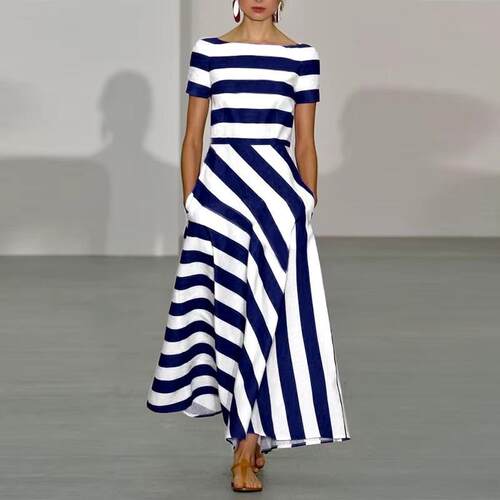 Women's clothing, single women's clothing, striped long